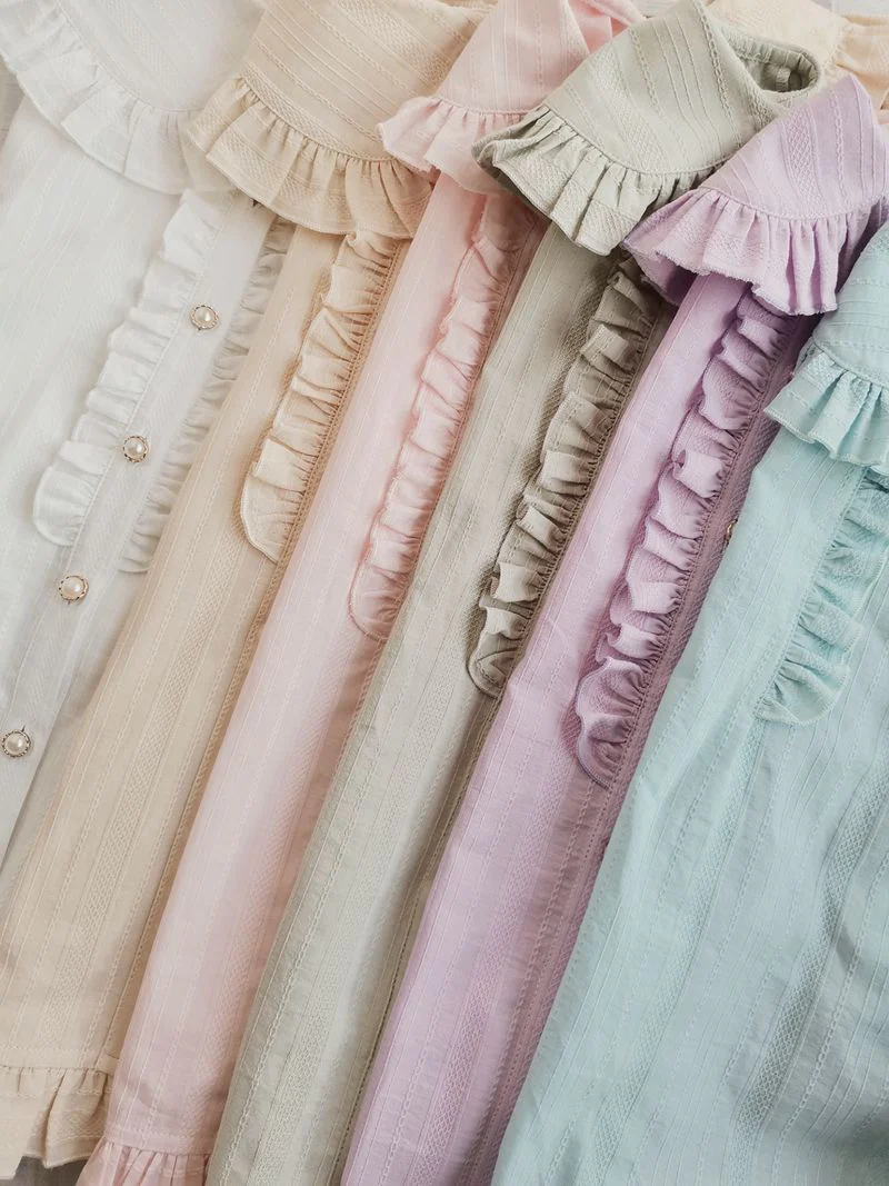 Cotton Sweet Lolita Blouse, Flounce Ruffles