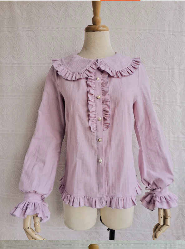 Cotton Sweet Lolita Blouse, Flounce Ruffles - Image 25