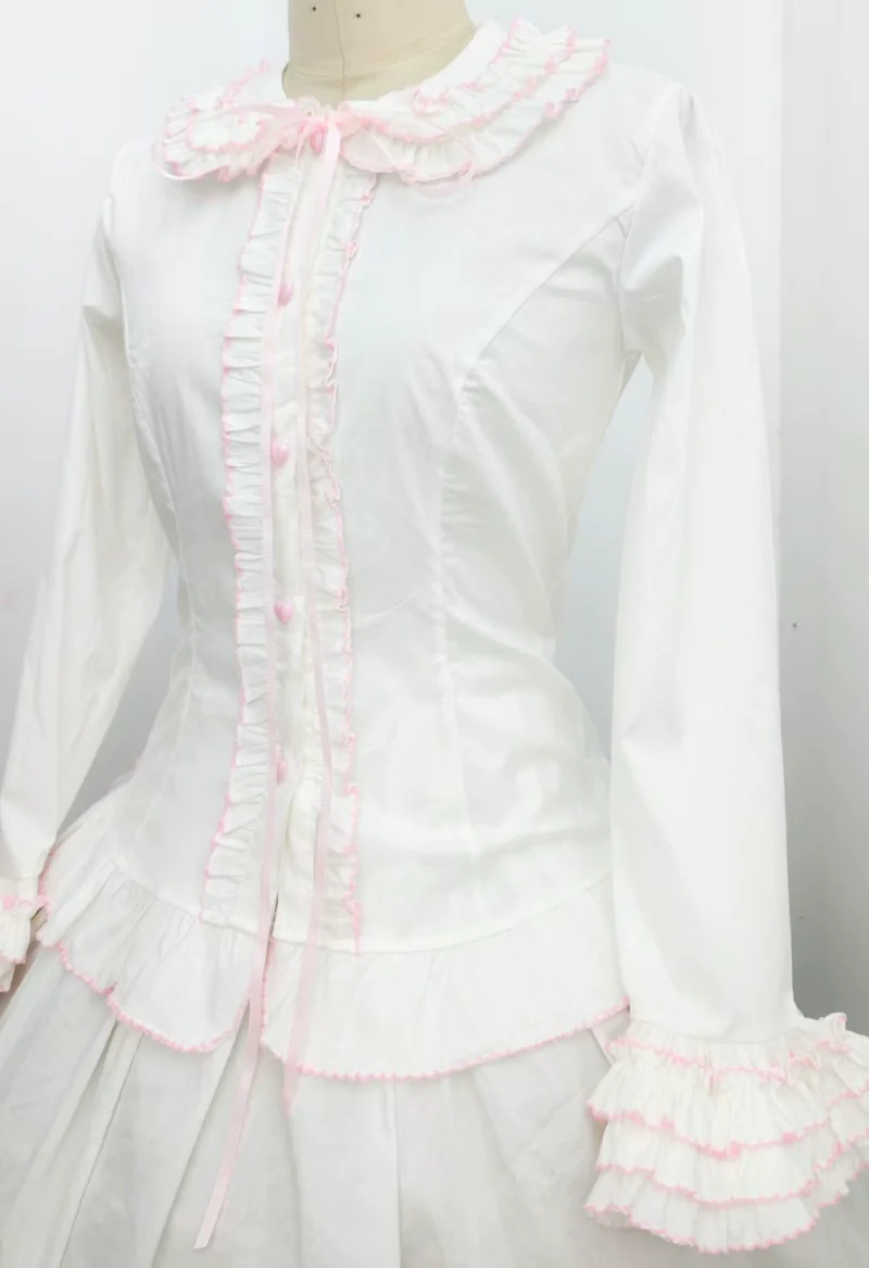 Cotton Sweet Lolita Shirt, Flared Cuffs - Image 2