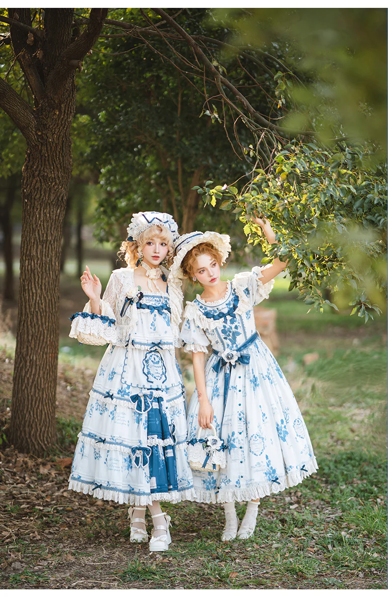 Mulberry Poem - Country Lolita Printed Dress with Cardigan Set - Image 2