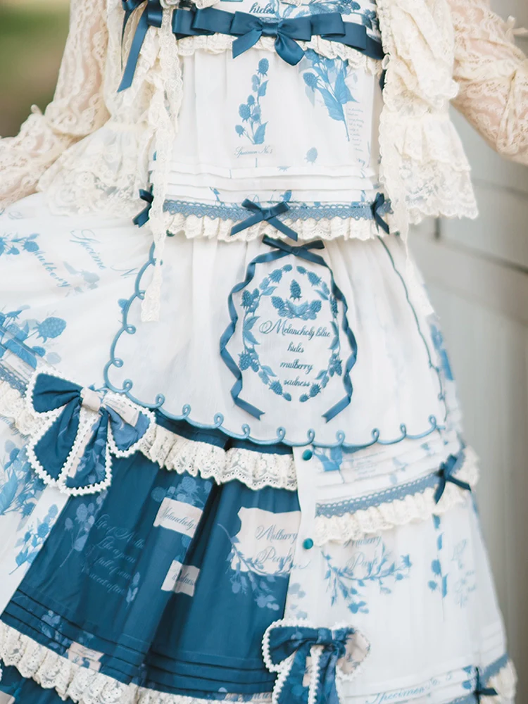 Mulberry Poem - Country Lolita Printed Dress with Cardigan Set - Image 40