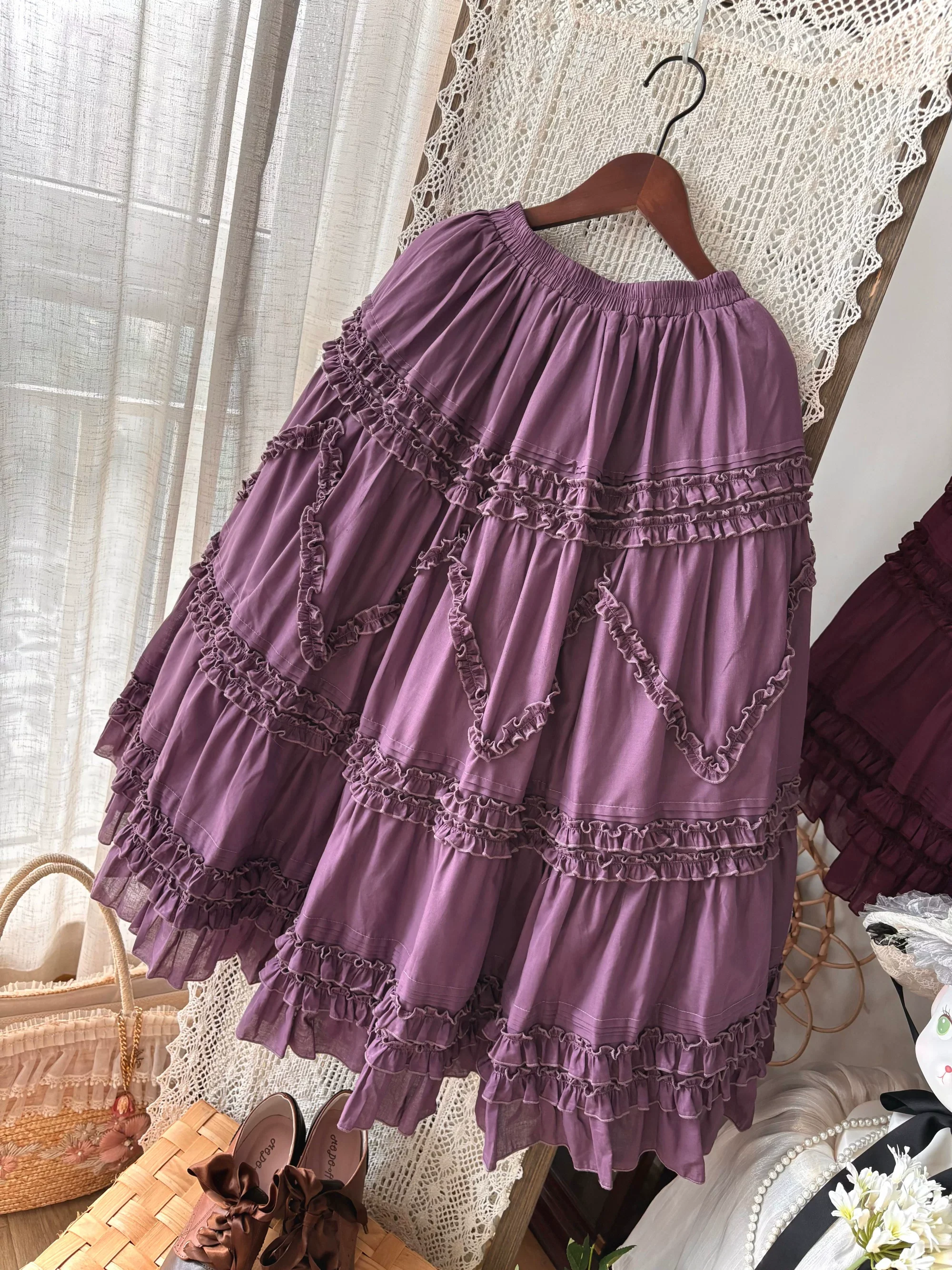 Country Lolita Underskirt, Cotton & Tiered Ruffles - Image 12