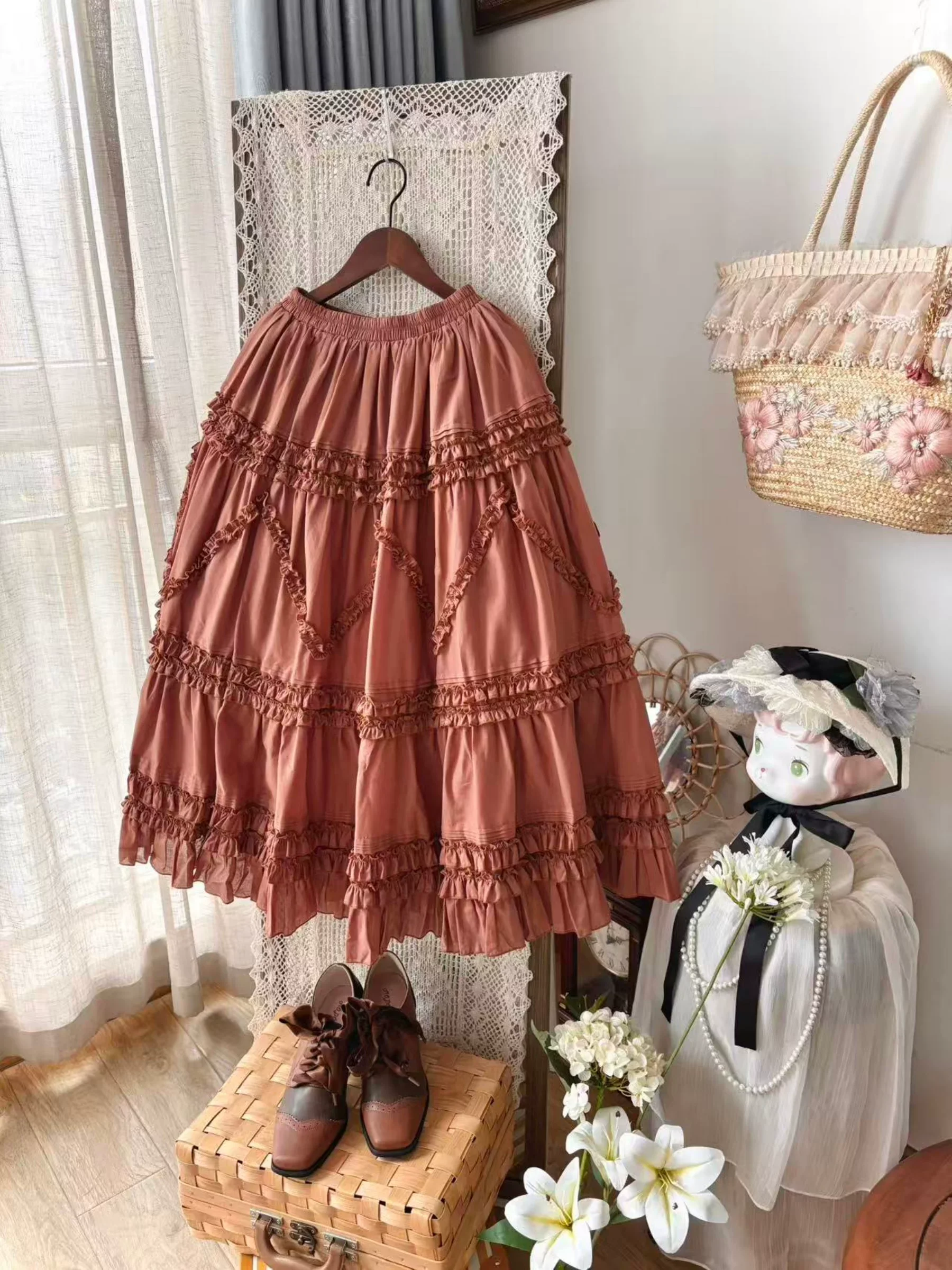 Country Lolita Underskirt, Cotton & Tiered Ruffles - Image 17