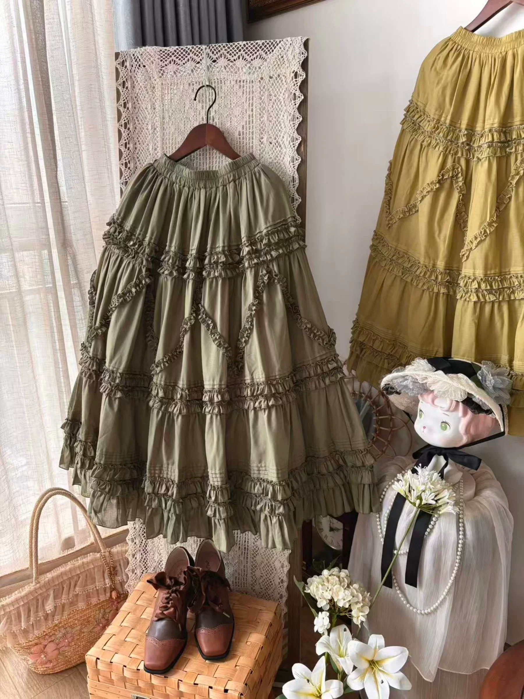 Country Lolita Underskirt, Cotton & Tiered Ruffles - Image 19