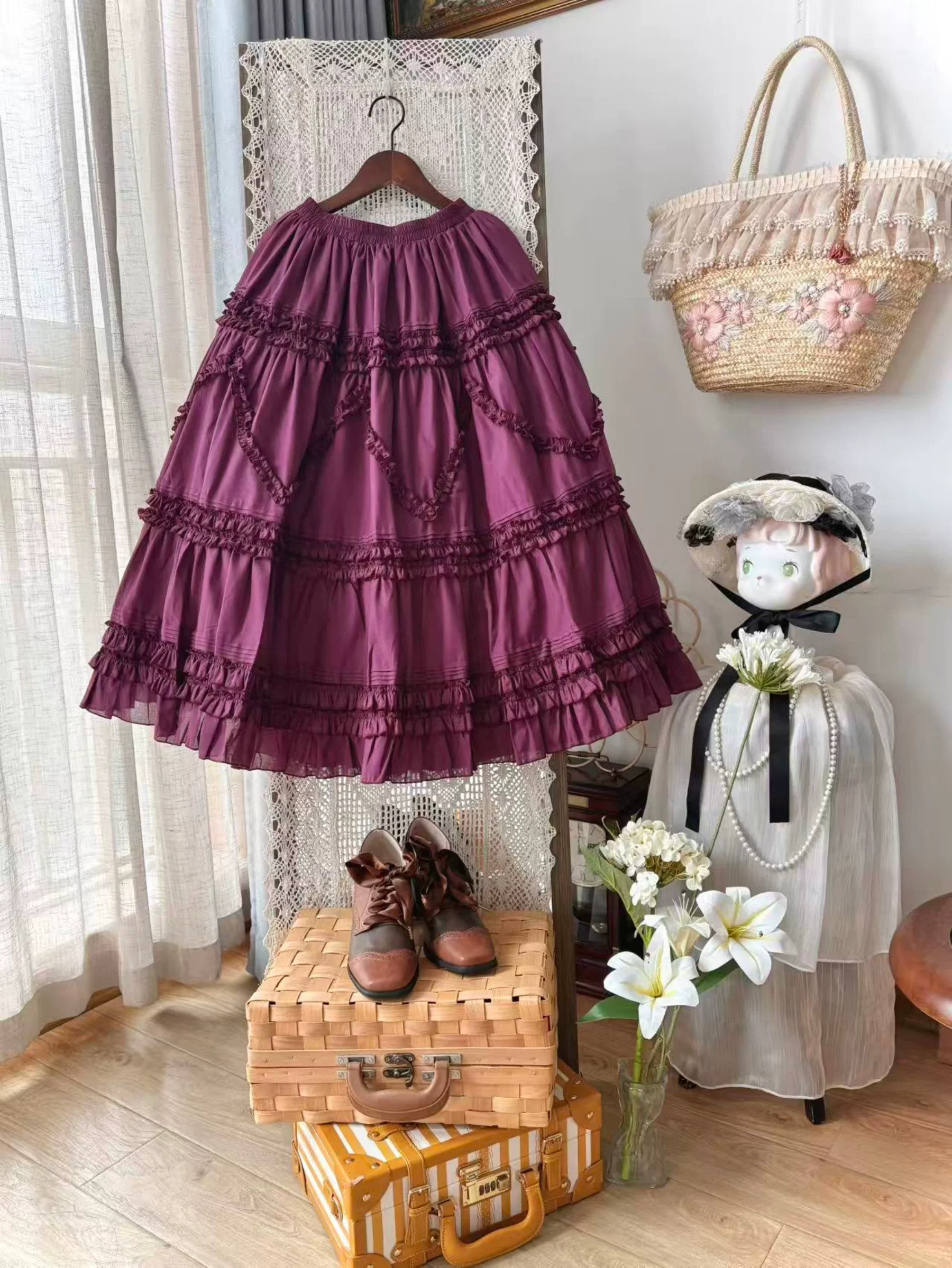 Country Lolita Underskirt, Cotton & Tiered Ruffles - Image 22