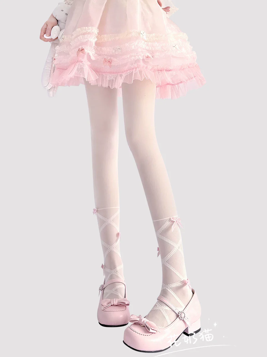 Daily Lolita Summer Pantyhose, Delicate Bows - Image 10