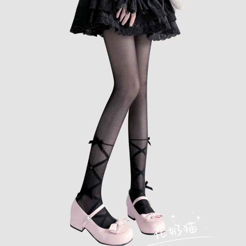 Daily Lolita Summer Pantyhose, Delicate Bows - Image 13