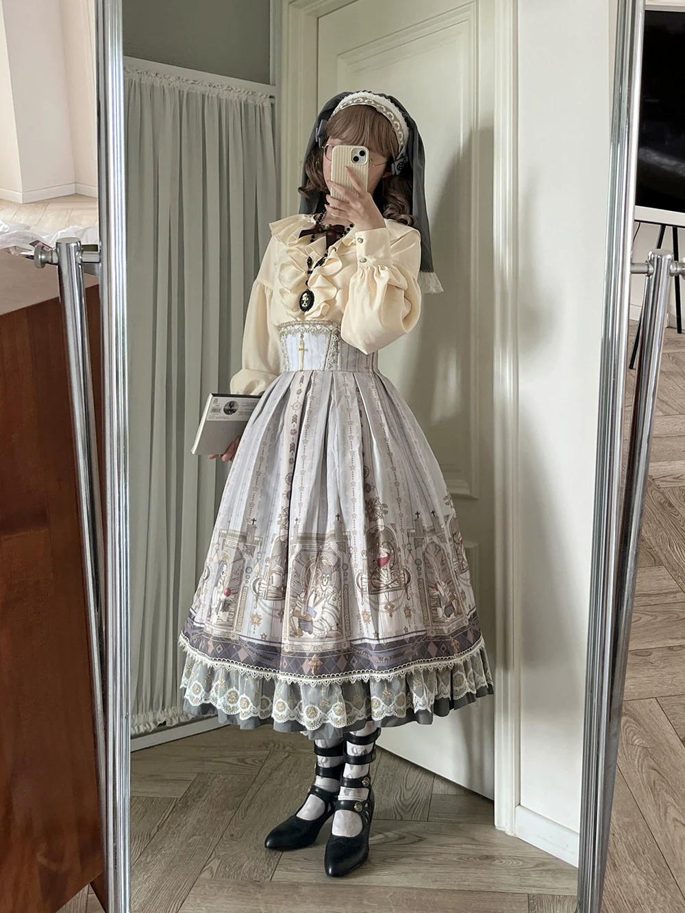 Demon Hunting Notes - Fishbone Gothic Lolita Skirt - Image 21