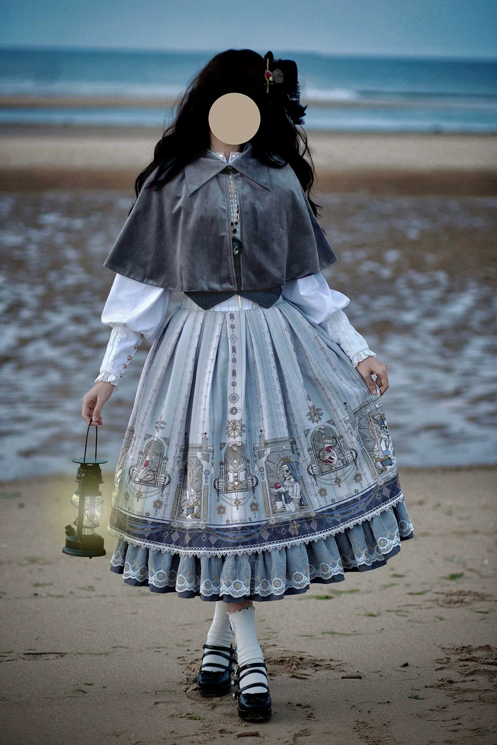 Demon Hunting Notes - Fishbone Gothic Lolita Skirt - Image 27