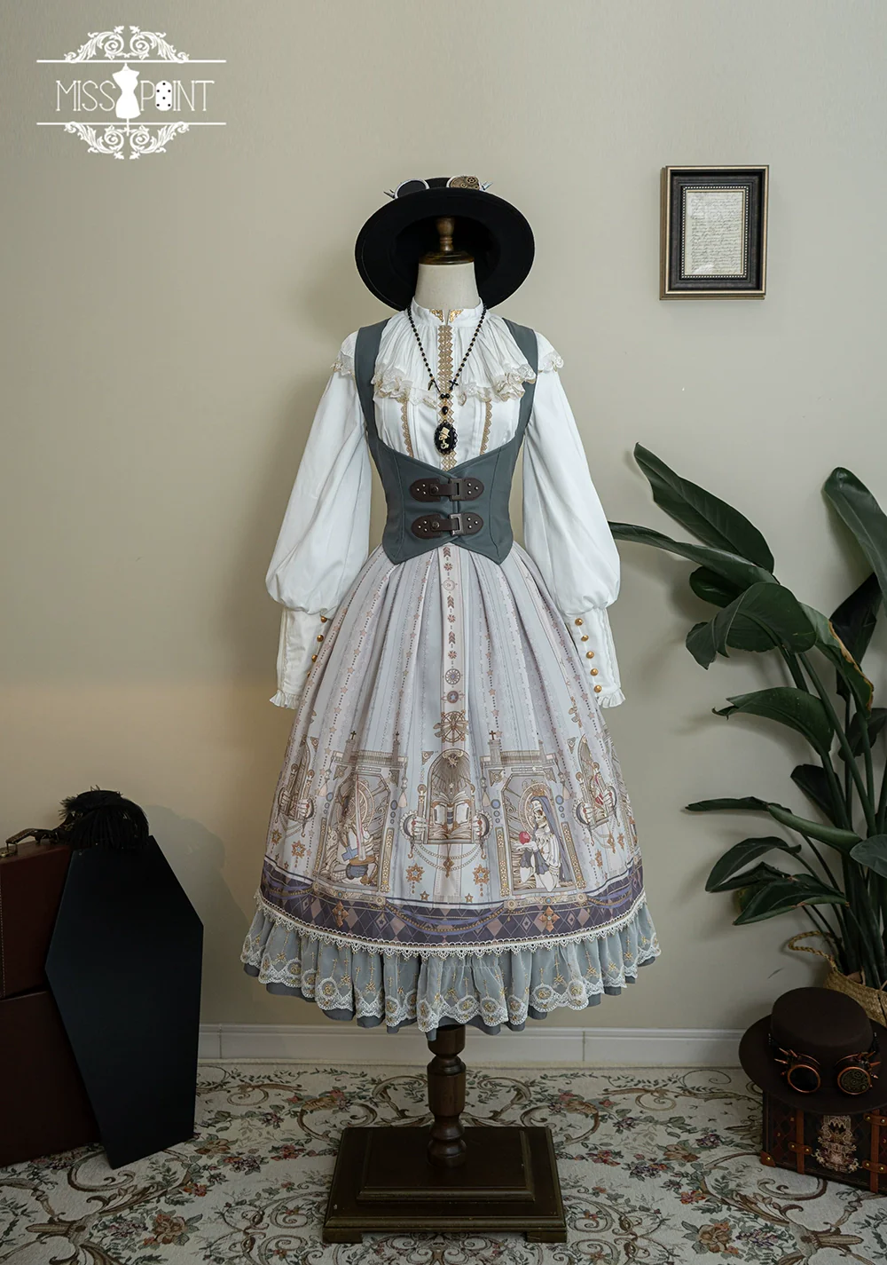 Demon Hunting Notes - Fishbone Gothic Lolita Skirt - Image 61