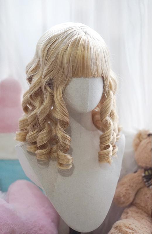 Doll-like Elegant Lolita Bangs Wig, Roman Curl - Image 3