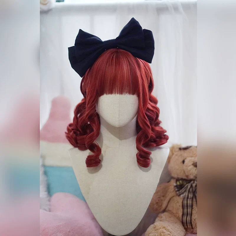 Doll-like Elegant Lolita Bangs Wig, Roman Curl - Image 8