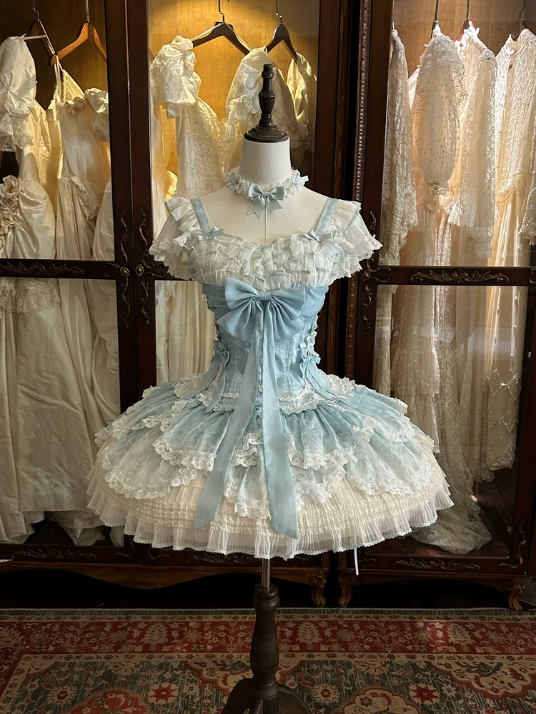 Meowing and fruity - Dream of Floral - Doll-Like Sweet Lolita Dress, Tiered Petal Hem - Image 5