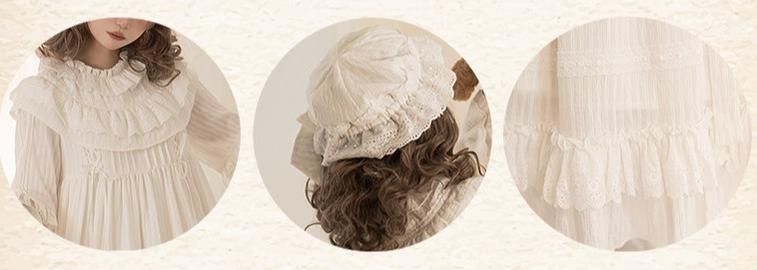 White Goodnight - Doll-like White Long Lolita OP with Ruffles - Image 6