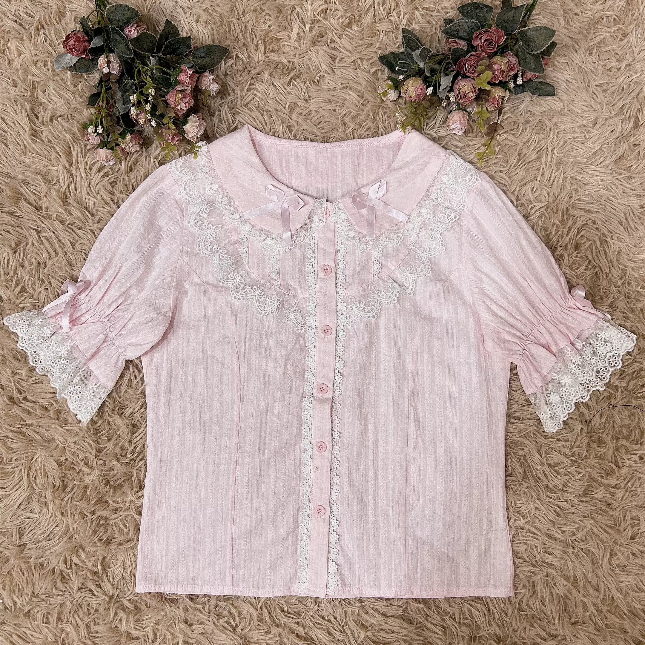 Summer Short Sleeve Cotton Lolita Blouse - Image 23