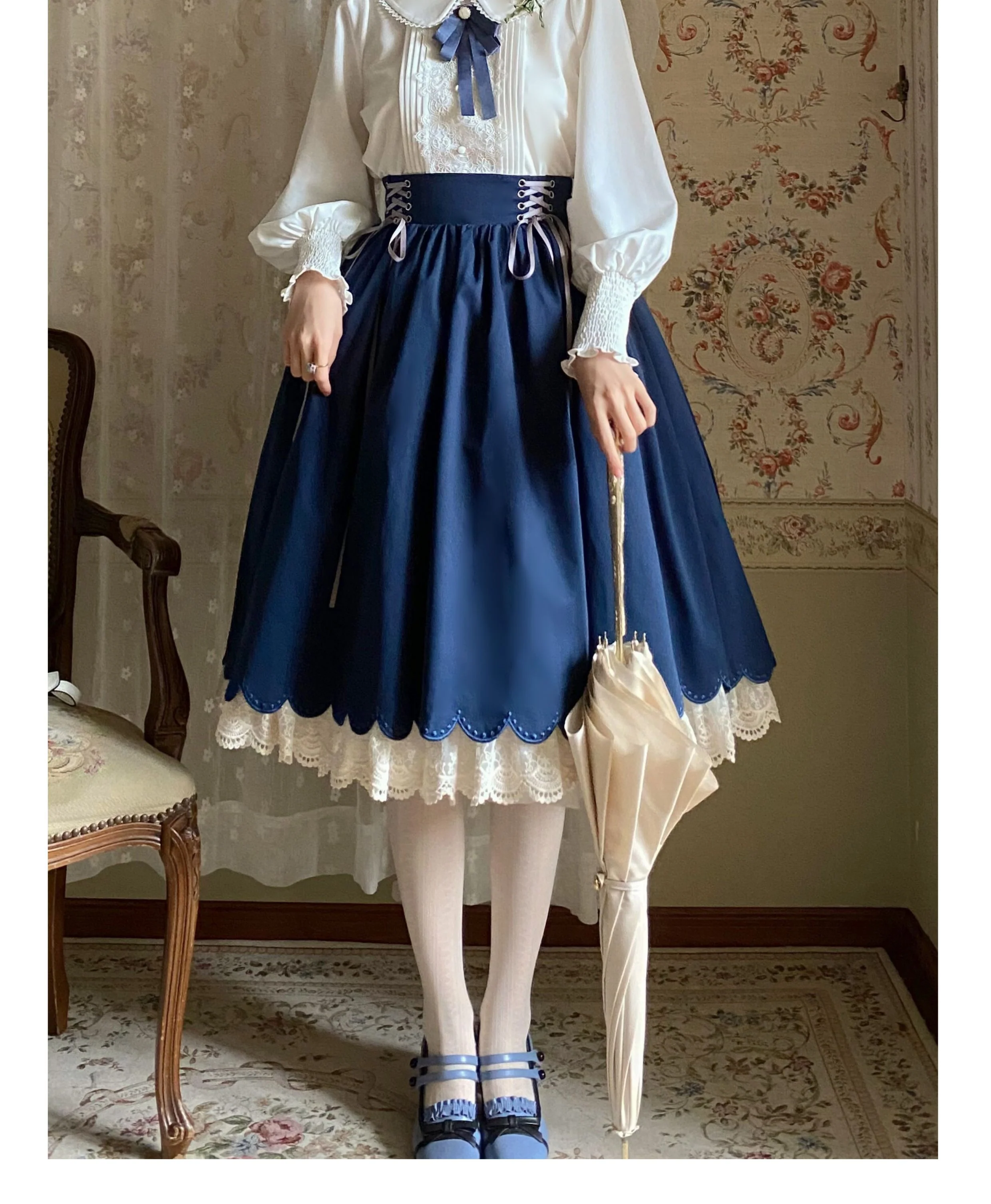 Countess's Autumn Tour - Retro Lolita Embroidery Long SK - Image 6