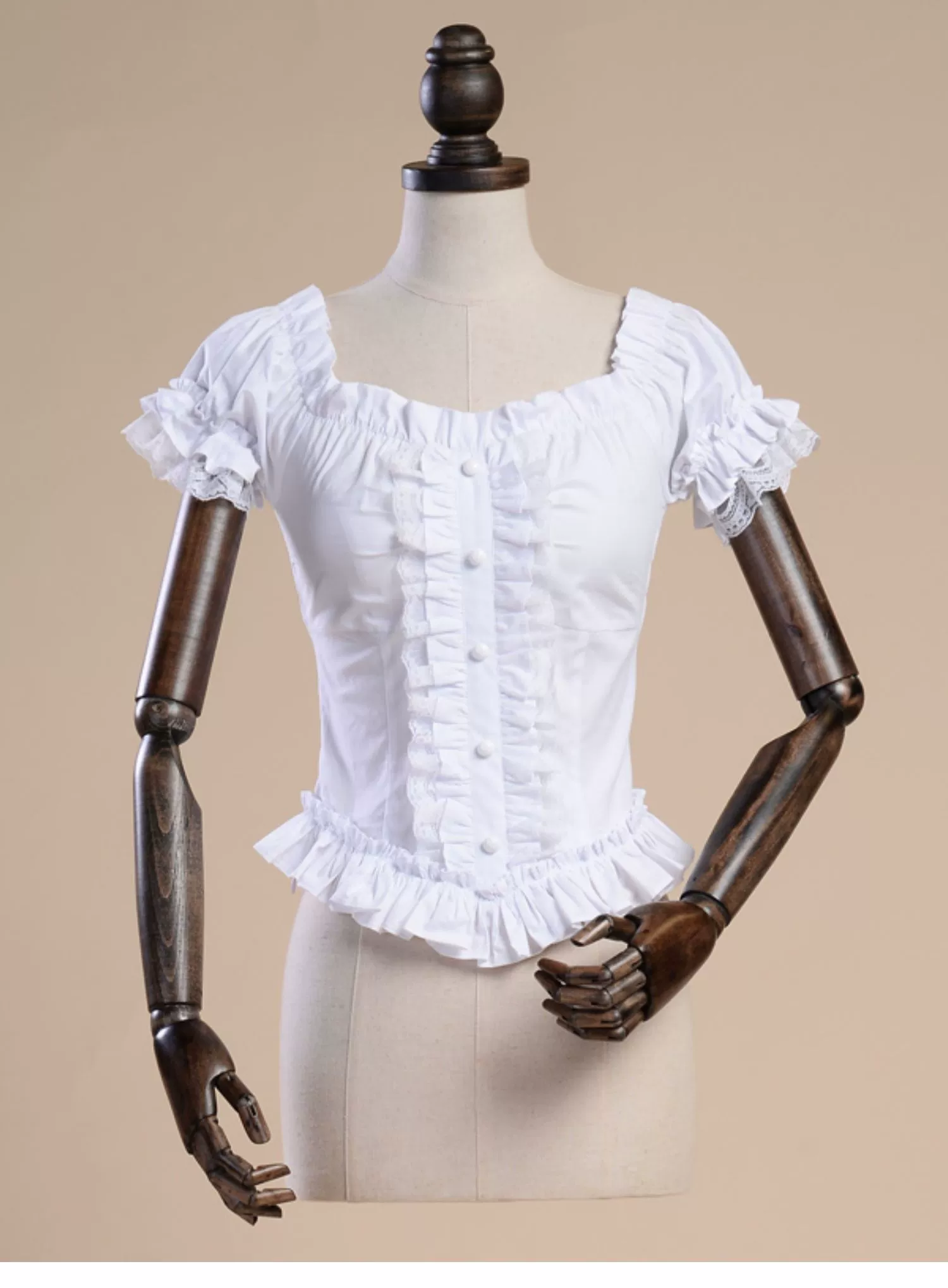 Elegant Lolita Lace Shirt, Off-Shoulder