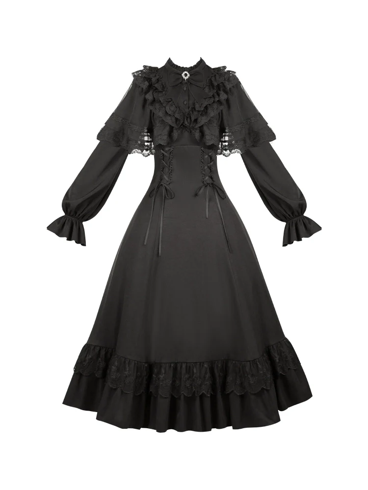 White Daylight - Elegant Lolita Long Sleeve OP Dress, Side Zipper - Image 29