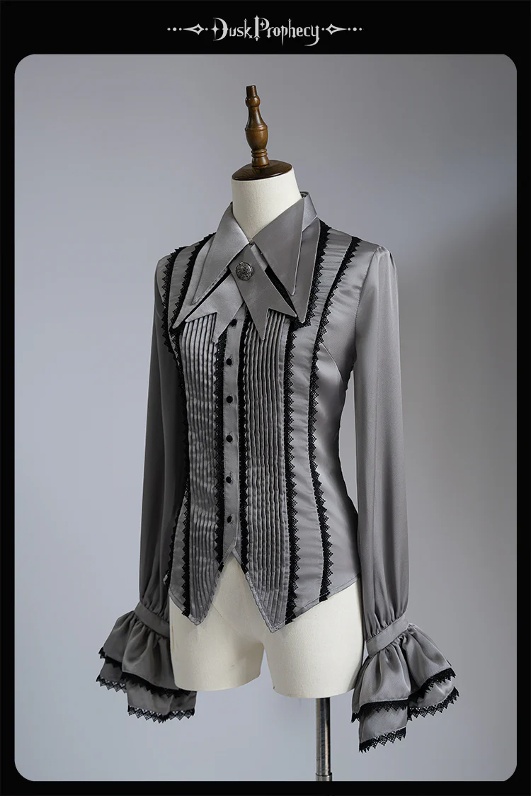 DuskProphecy - Coccyx - Elegant Lolita Shirt Tailored Cut Blouse - Image 8