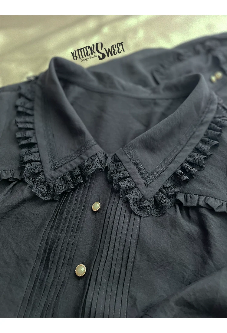 BitterSweet - Elegant Lolita Skirt Set V-neck Long Sleeve Shirt - Image 22
