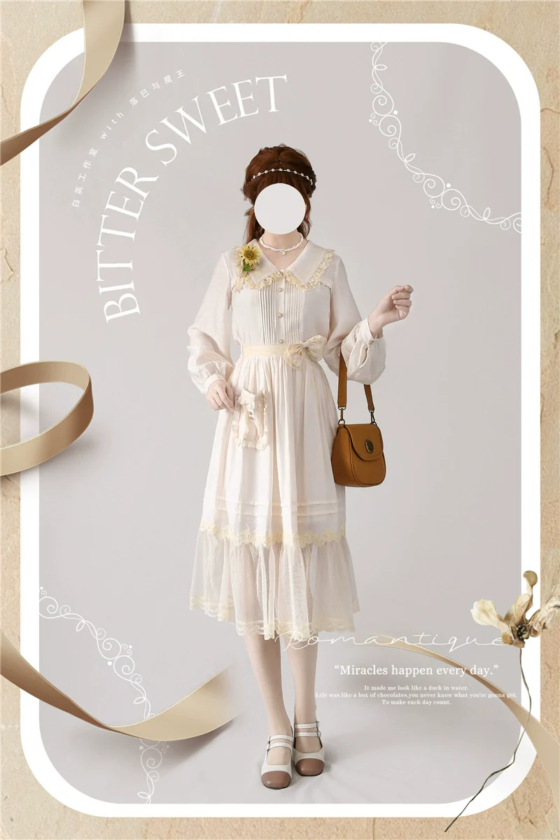 BitterSweet - Elegant Lolita Skirt Set V-neck Long Sleeve Shirt - Image 5