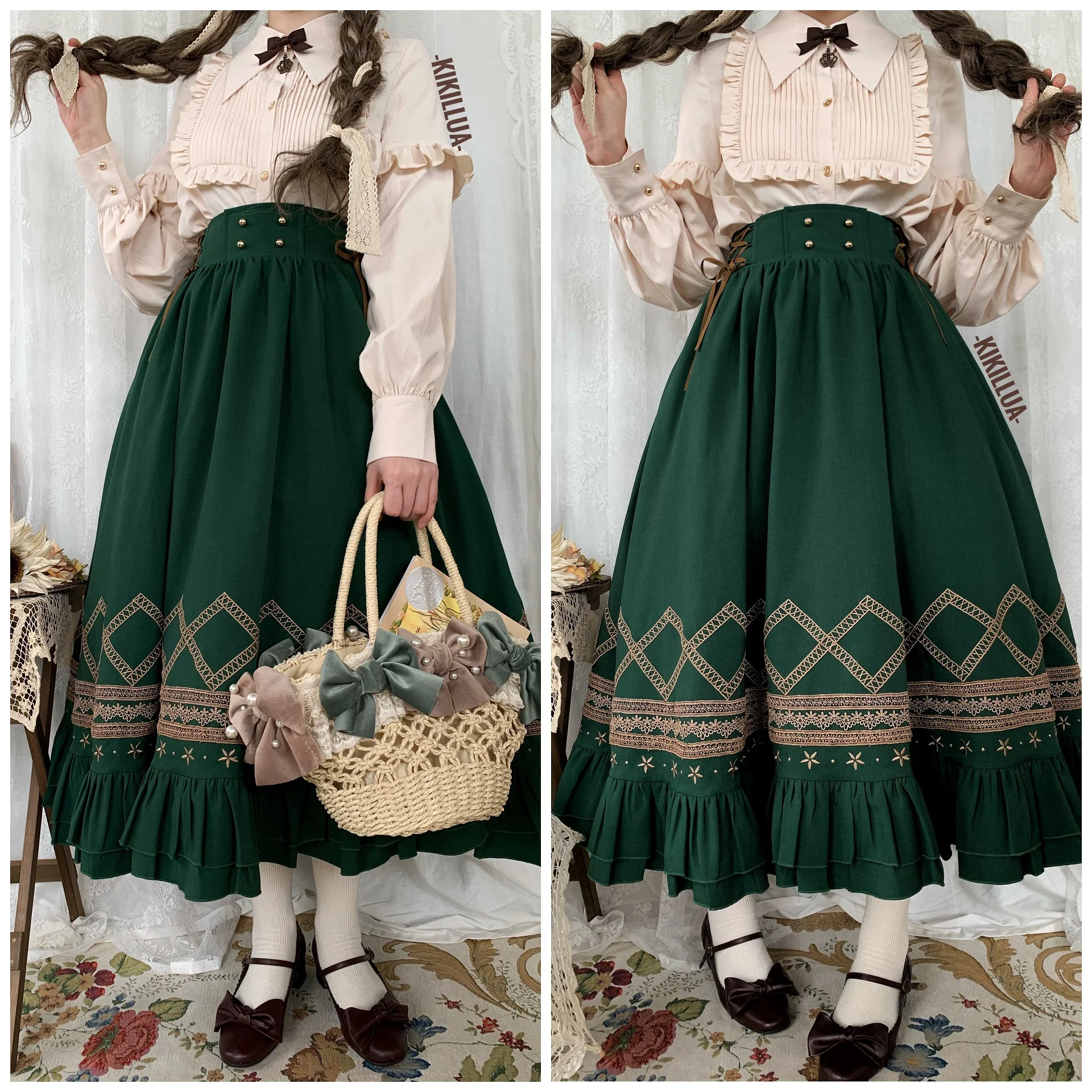 Yuan Su - Elegant Solid Color Lolita SK - Image 11