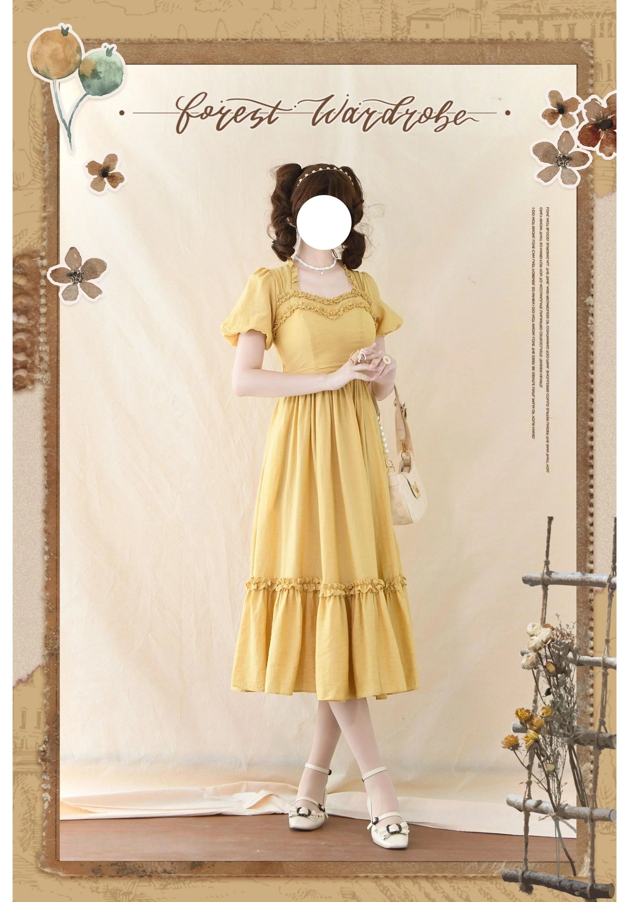 Forest Pastoral - Elegant Lolita Square Neck Long OP - Image 7