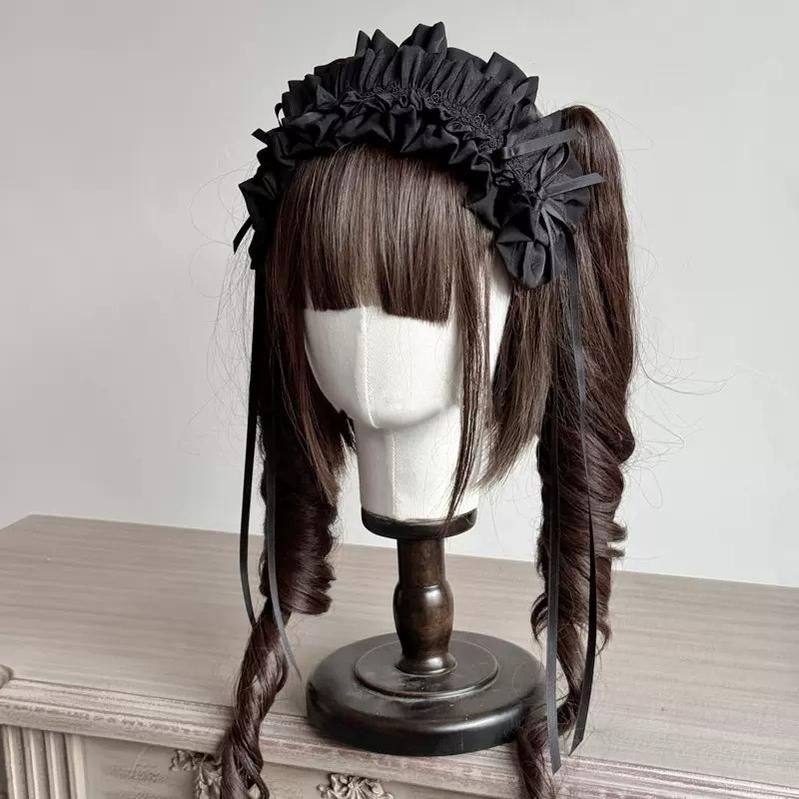 Elegent Lolita Bonnet Black Ribbon BNT - Image 16