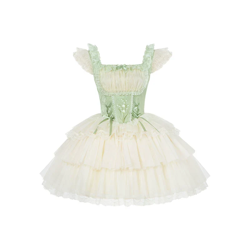 Lily of the Valley Whisper - Embroidered Classic Lolita Corset JSK Dress - Image 26