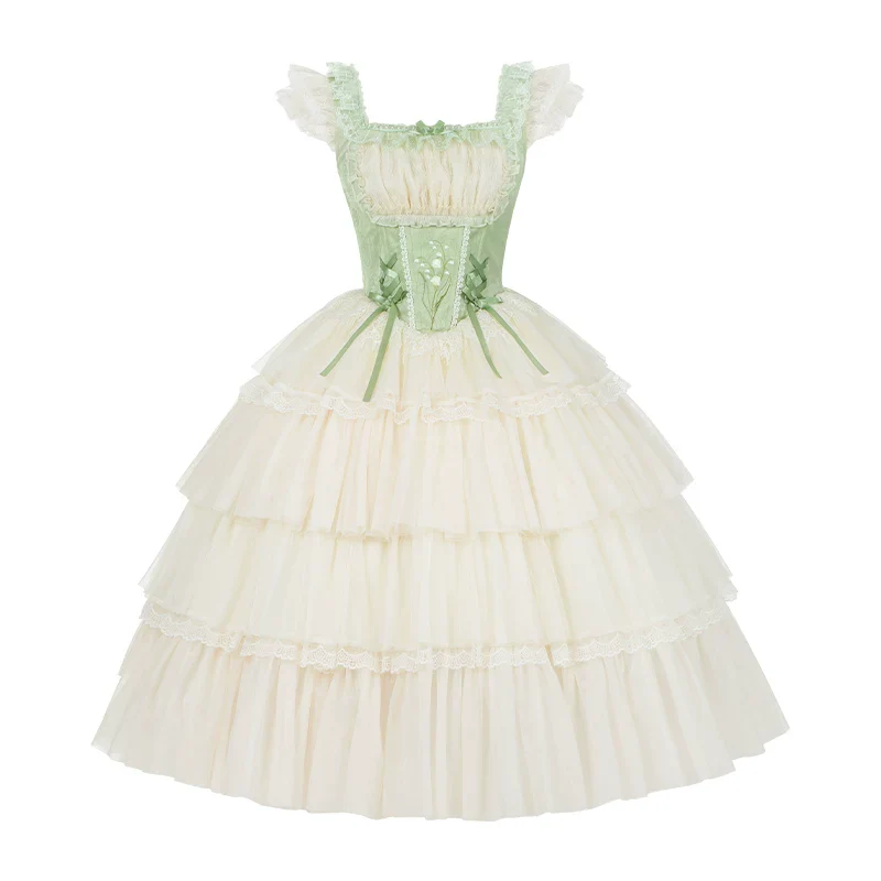 Lily of the Valley Whisper - Embroidered Classic Lolita Corset JSK Dress - Image 27