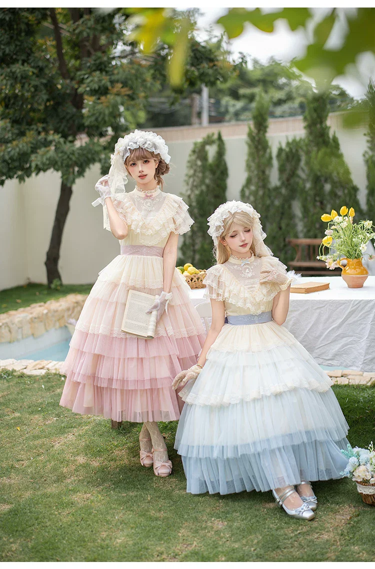 True Vow - Embroidered Classic Lolita Dress, Layered Gradient Hem - Image 10