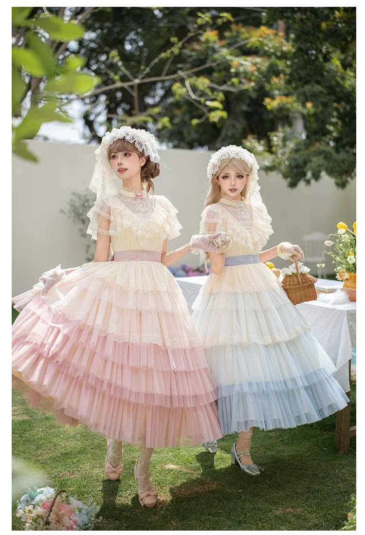 True Vow - Embroidered Classic Lolita Dress, Layered Gradient Hem - Image 7