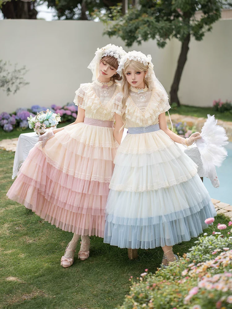 True Vow - Embroidered Classic Lolita Dress, Layered Gradient Hem - Image 9