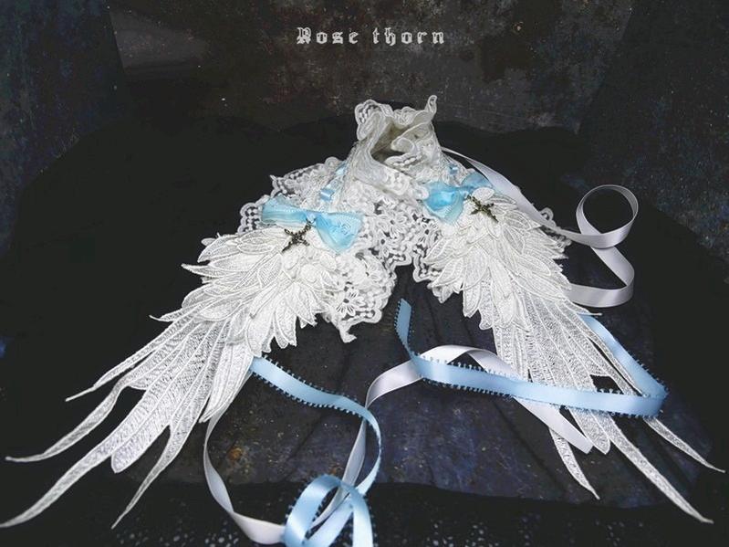Rose Thorn - Angel Wings - Embroidered Crafted Headband Elegant Lolita Hair Accessories - Image 14
