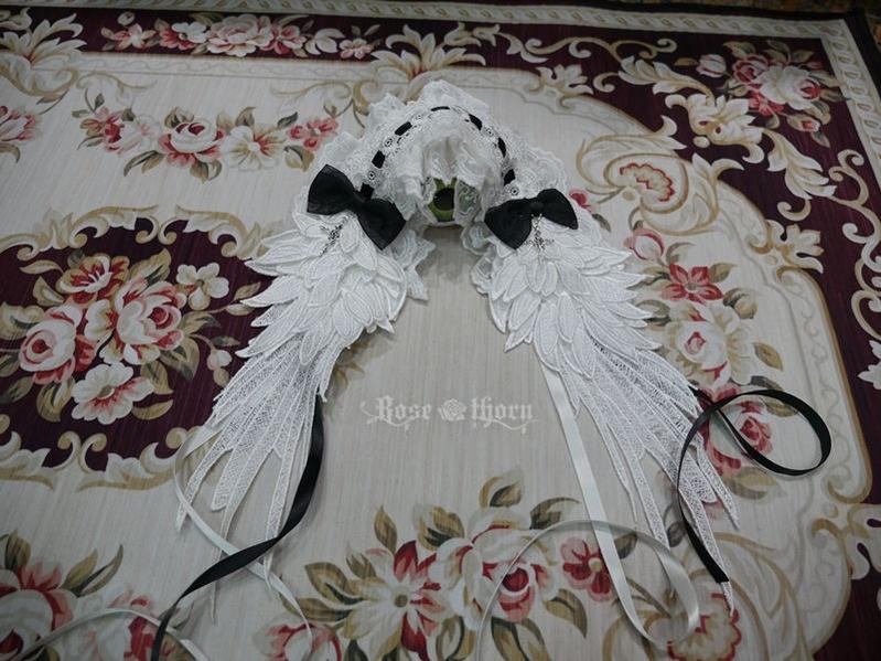 Rose Thorn - Angel Wings - Embroidered Crafted Headband Elegant Lolita Hair Accessories - Image 16