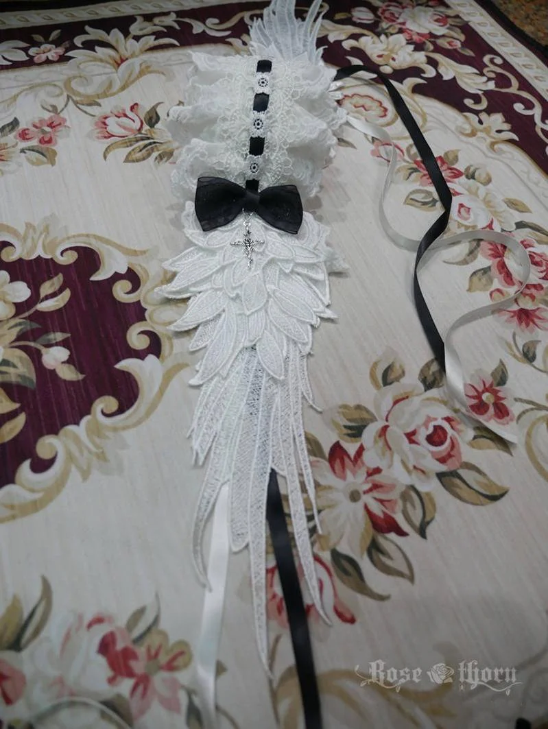 Rose Thorn - Angel Wings - Embroidered Crafted Headband Elegant Lolita Hair Accessories - Image 17