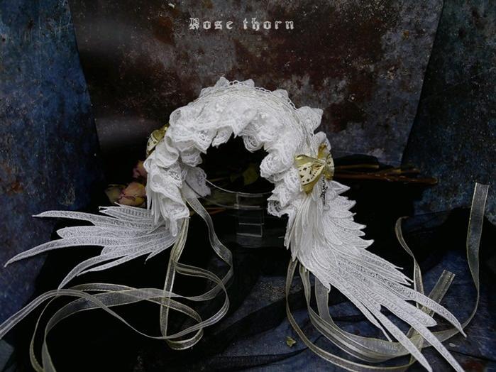 Rose Thorn - Angel Wings - Embroidered Crafted Headband Elegant Lolita Hair Accessories - Image 9