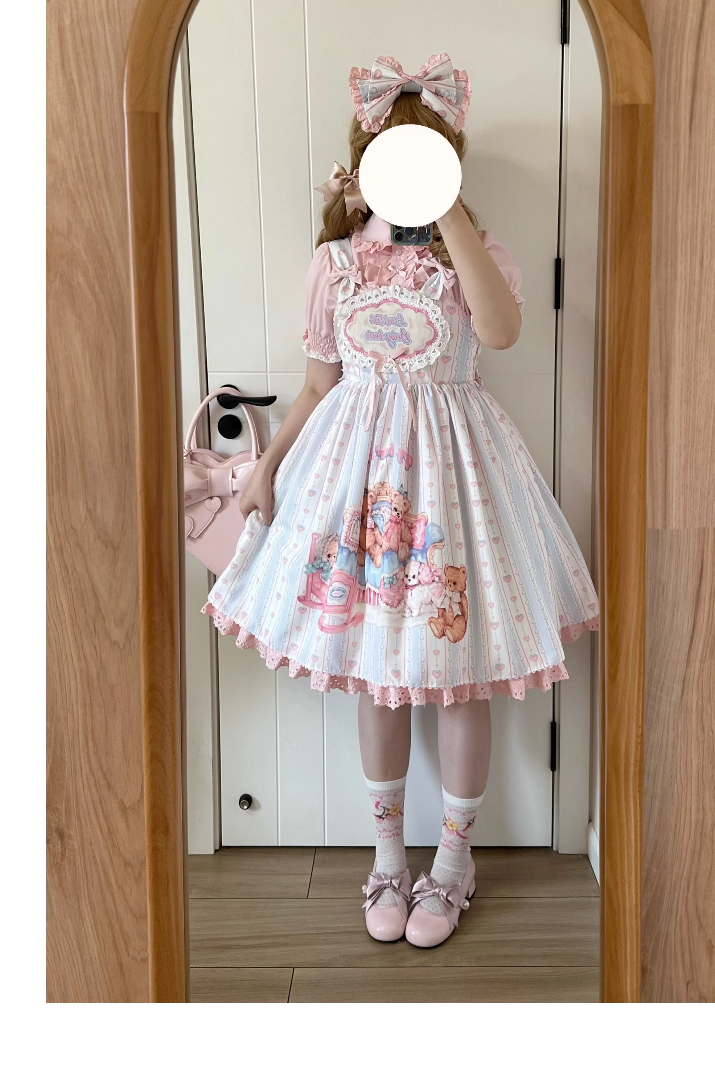 Eternity Spring - Barbie Bear - Sweet Lolita Bear Print JSK and OP - Image 19