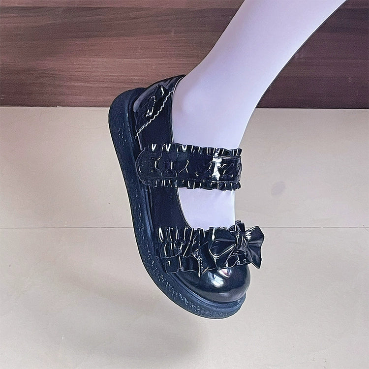 Fairy Godmother - Cute Lolita Shoes Bow Candy-Colored Lolita Flat Shoes - Image 12