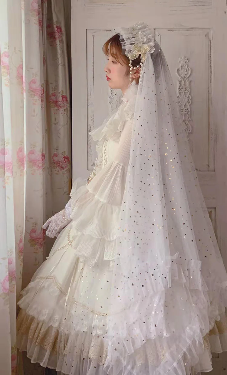 Fate Quartet Bridal - Gothic Lolita Tiered Hem JSK Dress - Image 32