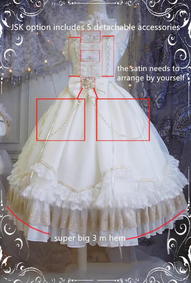 Fate Quartet Bridal - Gothic Lolita Tiered Hem JSK Dress - Image 75