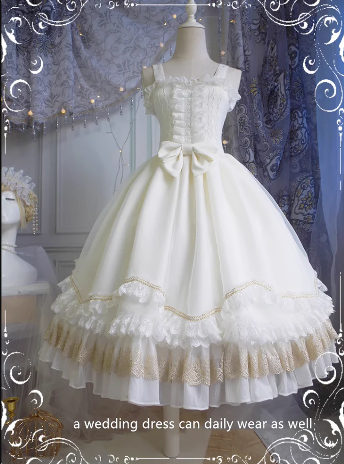 Fate Quartet Bridal - Gothic Lolita Tiered Hem JSK Dress - Image 76