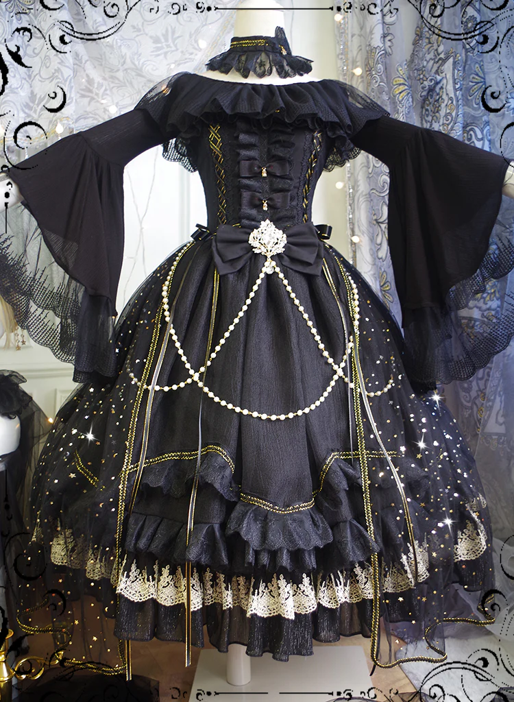 Fate Quartet Bridal - Gothic Lolita Tiered Hem JSK Dress - Image 8