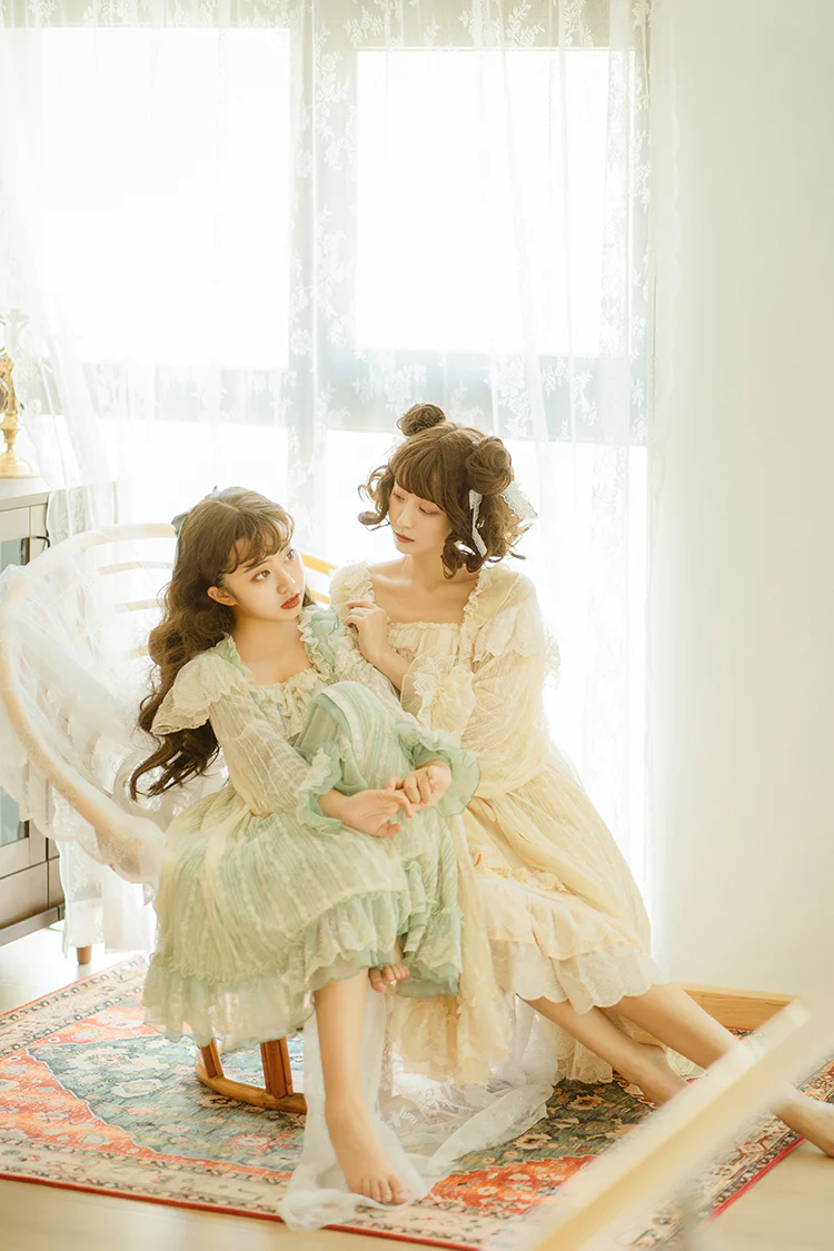 Lazy Holidays - Kawaii Lace Lolita Nightdress Set - Image 2