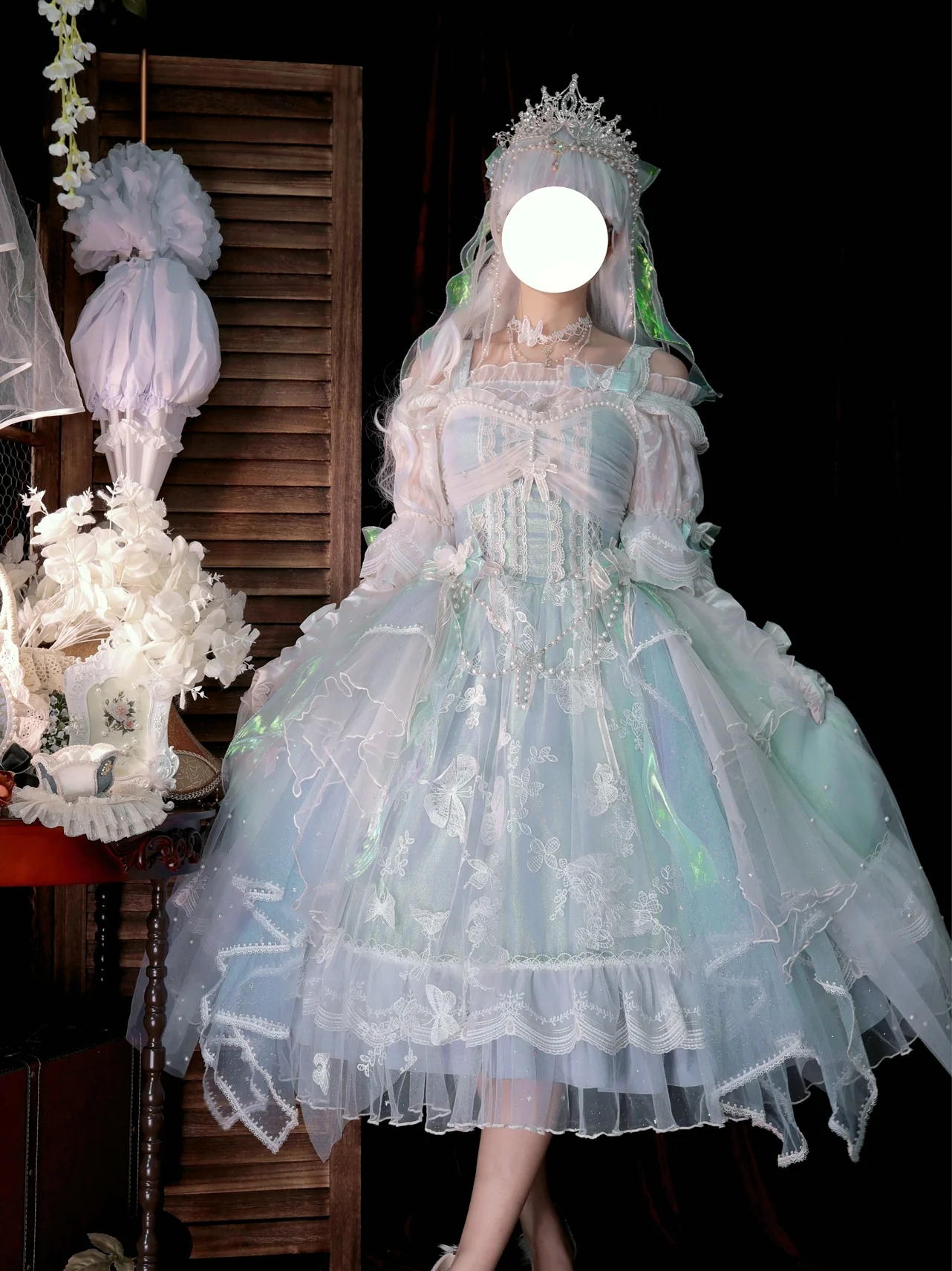 Exquisite Butterfly JSK Floral Wedding Lolita JSK Dress - Image 4