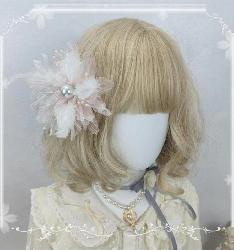Floral Shaped Lolita KC, Pearls Accent Headdress - Image 2