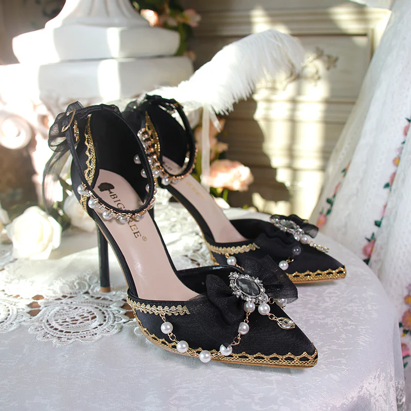 One Night - Flower Wedding Pointed Toe High Heels - Image 5