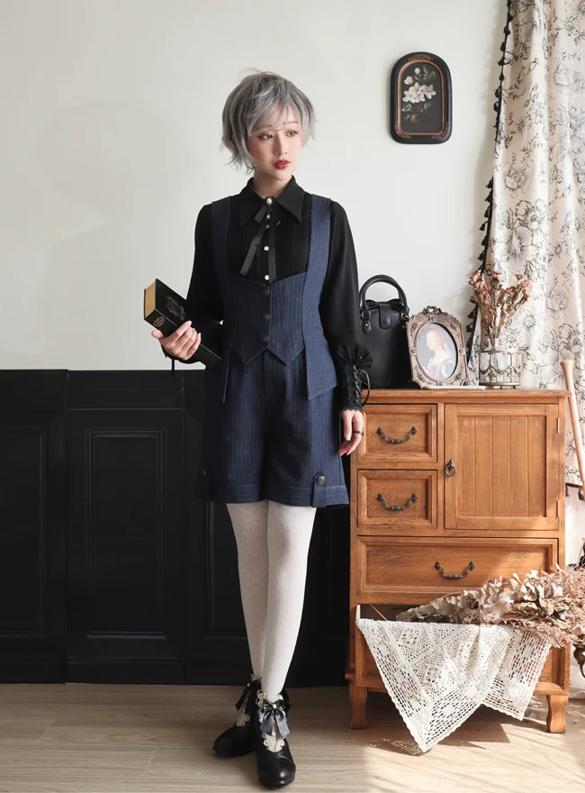 Griffin's Appointment - Ouji Lolita Striped Shorts Vintage Lolita Shorts - Image 10