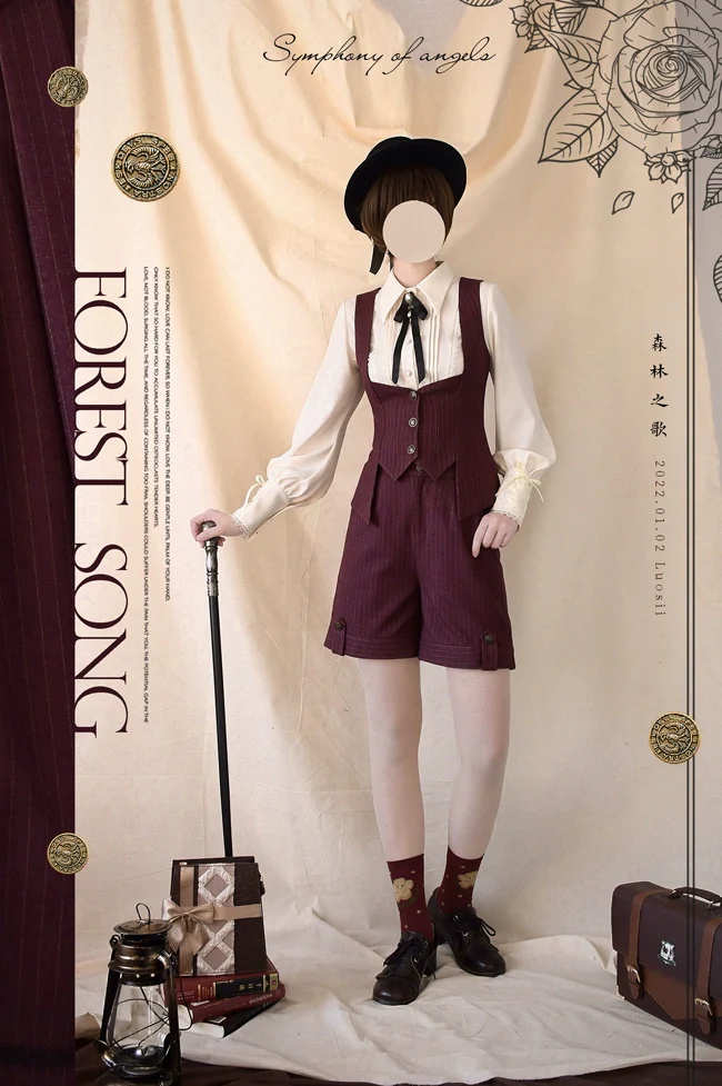 Griffin's Appointment - Ouji Lolita Striped Shorts Vintage Lolita Shorts - Image 3