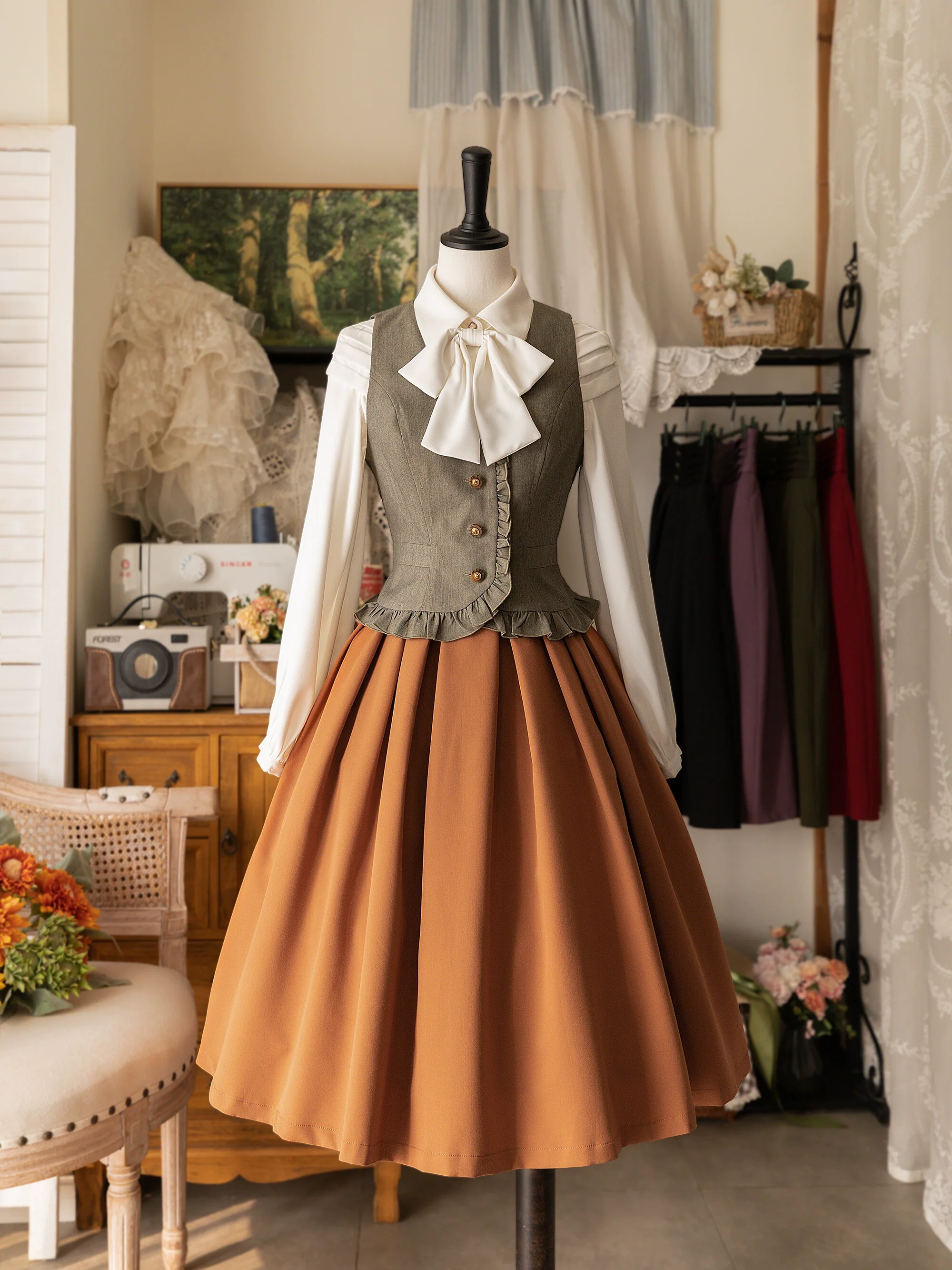 Forest Basket - Elegant Lolita Pleated Skirt - Image 18